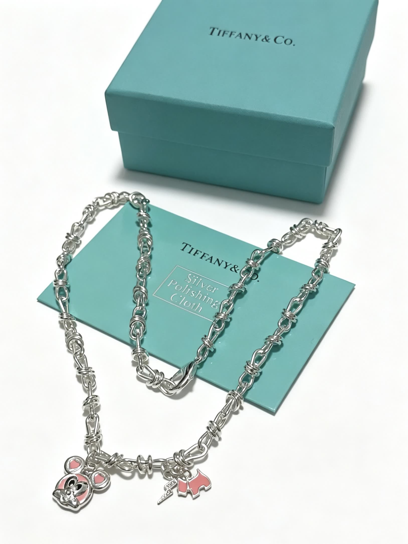 Tiffany & Co. Sterling Silver Mouse Charm Necklace
